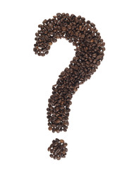 punto interrogativo fatto di chicchi di caffè