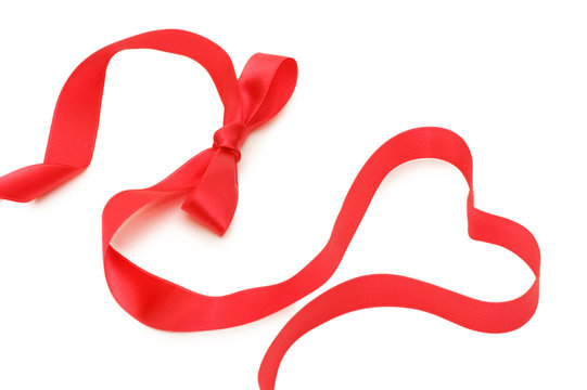Bow from a red satiny tape