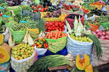 Vegetables and Fruits , marketplace Peru.