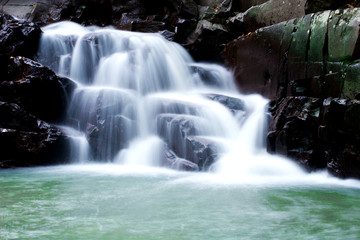 Beautiful waterfall with rocks
