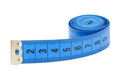 Measuring tape isolated over white background