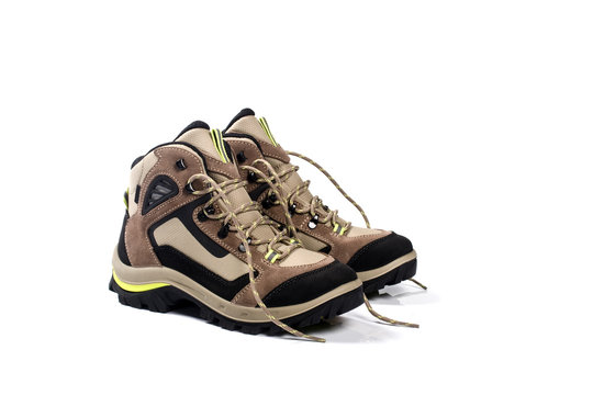 Hiking boot on a white background