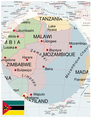 Mozambique map africa world business success background