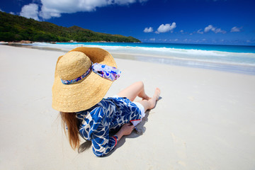 Young woman relaxing at beach