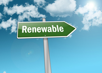 Signpost "Renewable"