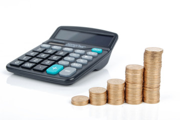 Calculator and coins