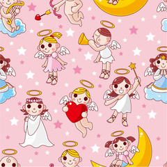 seamless angel pattern