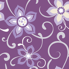 floral pattern at dark violet background