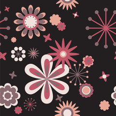 floral pattern at black background
