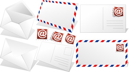 Posta Busta Cartolina Lettera-Mail Postcard Envelope-Vector
