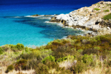 Fototapeta na wymiar Wonderful Colors of the Corsica Sea