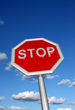Stop sign with sky backround