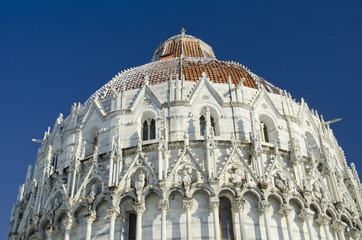 Piazza dei Miracoli in Pisa after a Snowstorm
