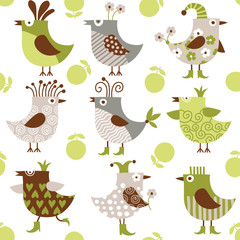 seamless pattern with birds