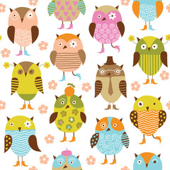 seamless pattern with owl © LenLis