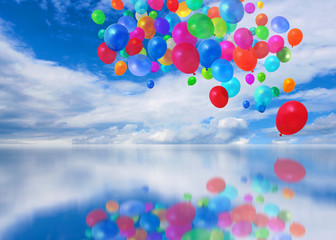 Colorful balloons cloudscape
