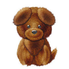 動物イラスト　フワフワ犬