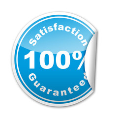 Pegatina 100% Satisfaction Guaranteed con reborde