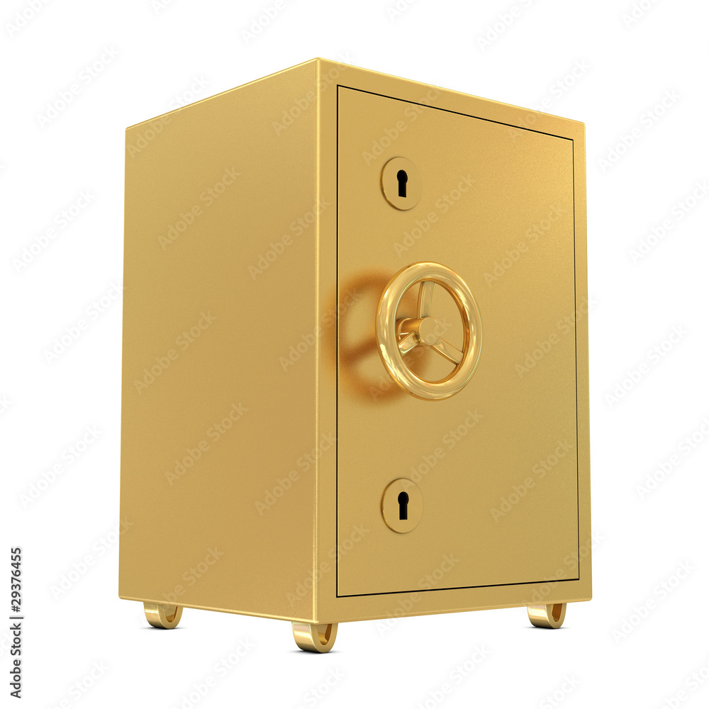 Wall mural golden safe deposit