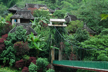 Tropical village in Yunnan China