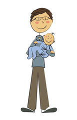 papa et bébé garçon © Pétrouche
