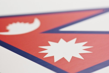 ネパールの国旗のアップ