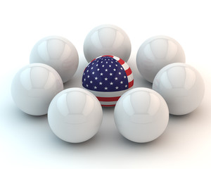 Unique sphere with the American flag