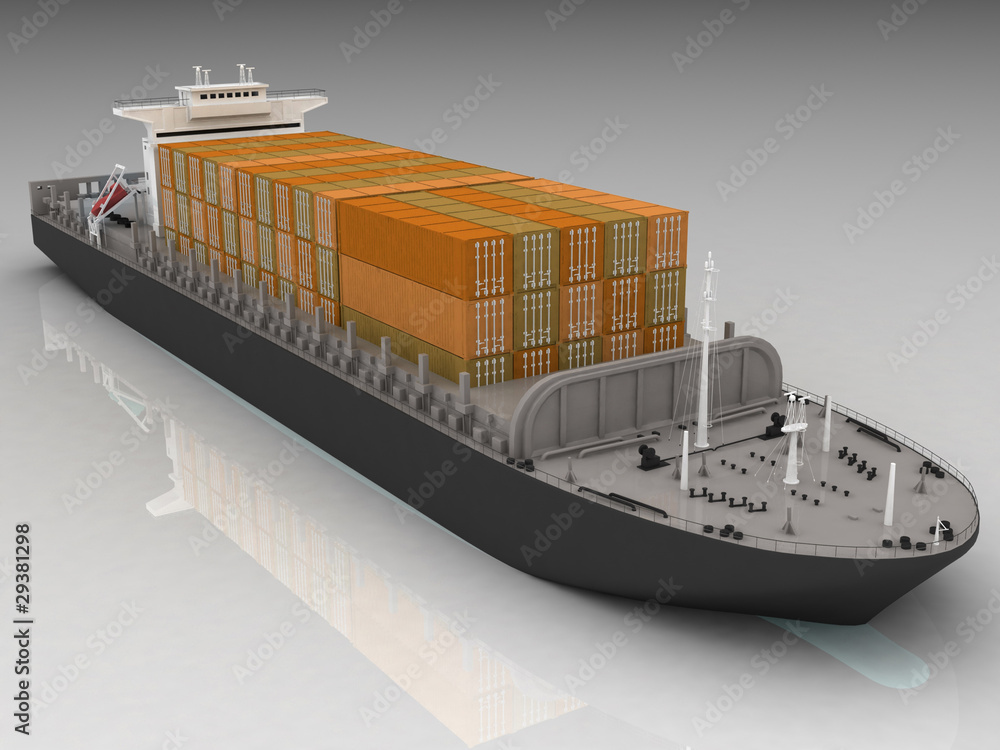 Wall mural cargo ship