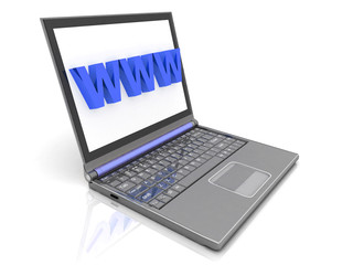 Modern laptop isolated on white