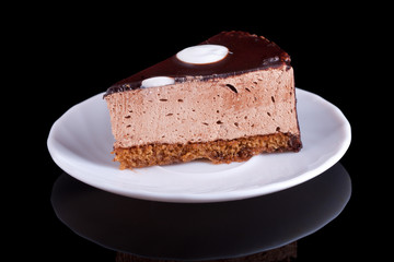 chocolate cake on the plate