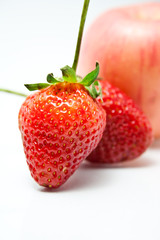Fresh strawberries isolated on white