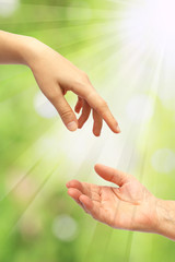 Extended hand for help
