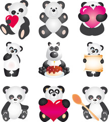 Panda. Vector collection