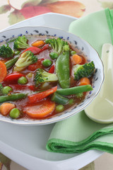 Diet soup with fresh vegetables