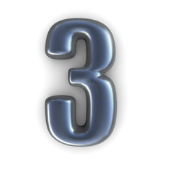 Naklejka premium silberne Nummer - 3
