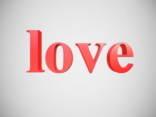 3d Schriftzug - love