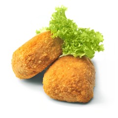 cutlets diner isolated on white