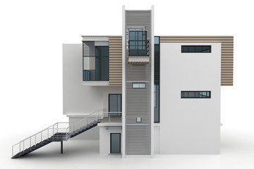3d house isolated on white