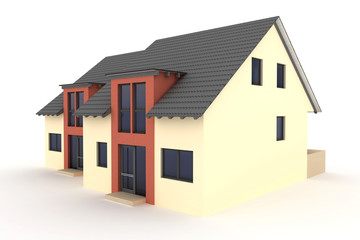 3d house isolated on white