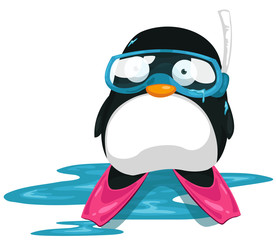 Penguin scuba diver