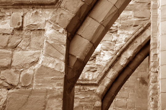detail of  a wall of a cathedral in england