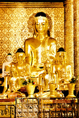 Buddha image in Shwedagon Pagoda, Yangon, Myanmar