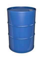 Blue oil barrel, 3D render