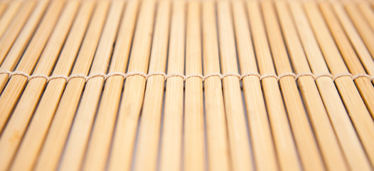 Closeup of a bamboo mat