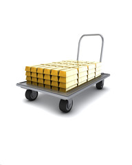 Trolley with gold