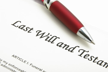 Obraz premium closeup of a Last Will and testament document