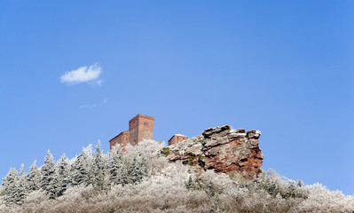 Fototapeta premium Der Trifels im Winter