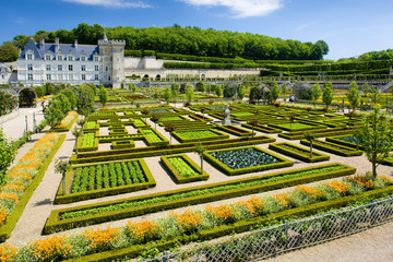 Villandry Castle with garden, Indre-et-Loire, Centre, France