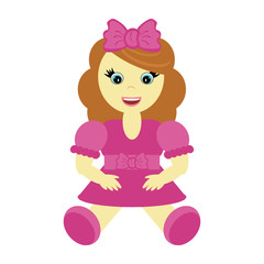 nice doll on white background