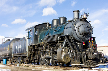 Fototapeta na wymiar Parowa lokomotywa, Alamosa, Colorado, USA